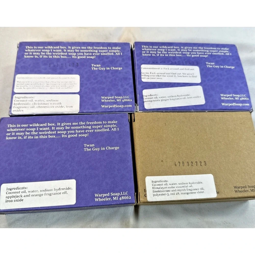 HTF Lot of 4 Warped Soap CoF Subscription Artisan Bar Soaps 7oz Each New